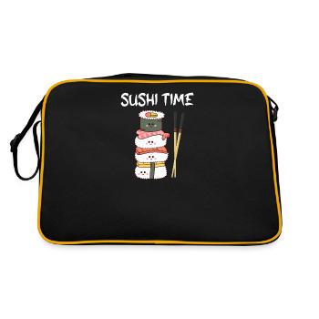 Kawaii Sushi temps Anime Mignon Japonais - Sac Retro - noir/or - Dos