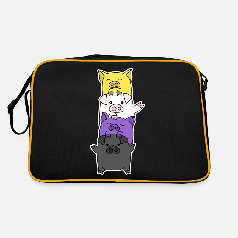 Conception de porc drapeau non binaire pour Enbys Sac Retro