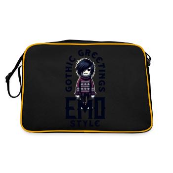Salutations gothiques dans l’esthétique emocore de style emo - Sac Retro - noir/or - Dos