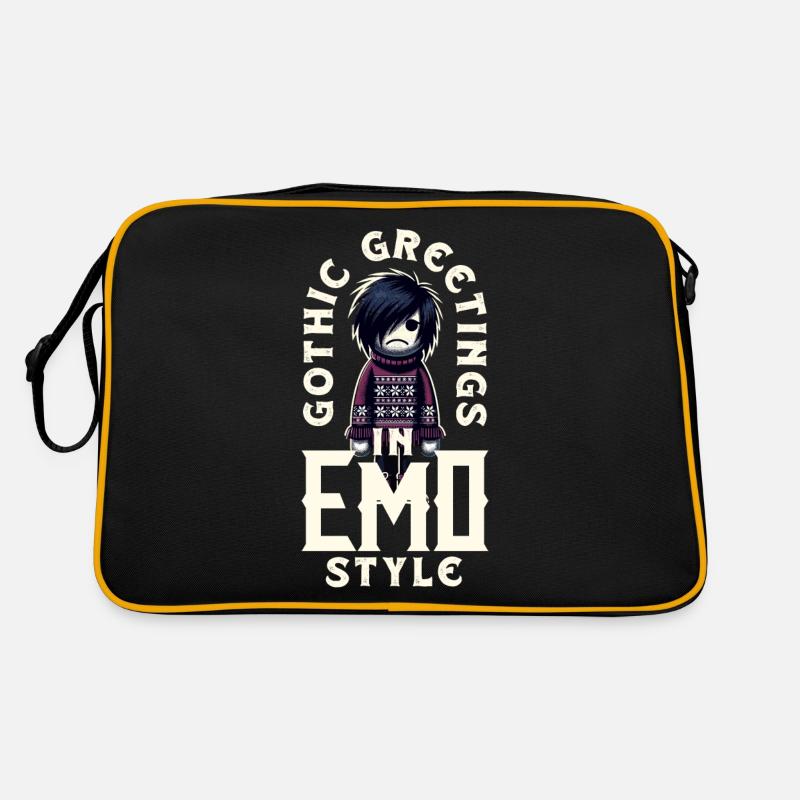 Gothic Greetings in Emo Style Emocore Aesthetic Retro Bag