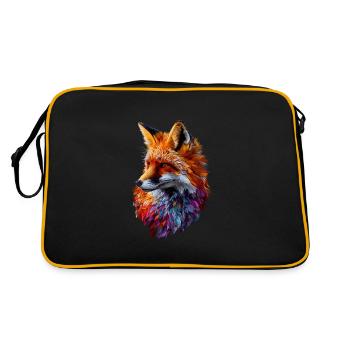 Geometrischer Fuchs Abstrakte Kunst Fuchs Tier - Retro Tasche - Schwarz/Gold - Hinten