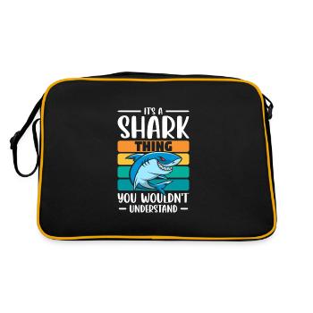 Sharks Diving Sailing Predator - Retro Bag - black/gold - Back