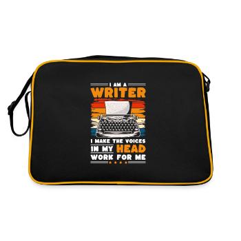 Schriftsteller Schreiben Literatur - Retro Tasche - Schwarz/Gold - Hinten