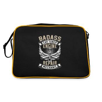 Tuner Car Driver Drifting Engine - Retro Bag - black/gold - Back