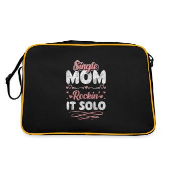 Nachwuchs Solo Vatertag - Retro Tasche - Schwarz/Gold - Hinten