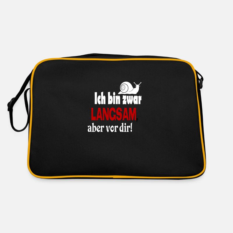Schnecke Sprüche Ich bin langsam Retro Tasche