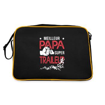 Super papa meilleur traileur course à pied trail - Sac Retro - noir/or - Dos