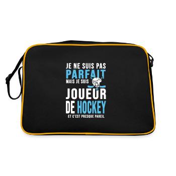 Hockey joueur parfait humour Hockey sur glace - Sac Retro - noir/or - Dos