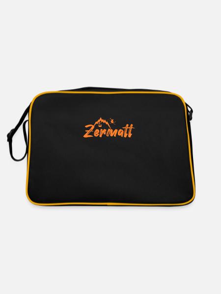 Zermatt - Retro Tasche - Schwarz/Gold - Hinten