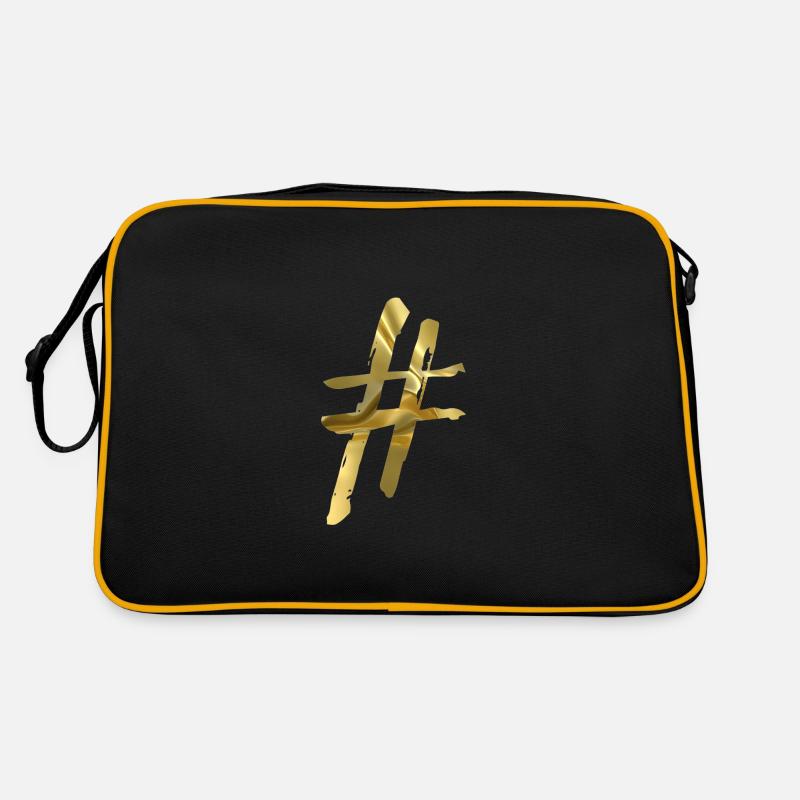 # Hashtag Gold - Retro Tasche - Schwarz/Gold