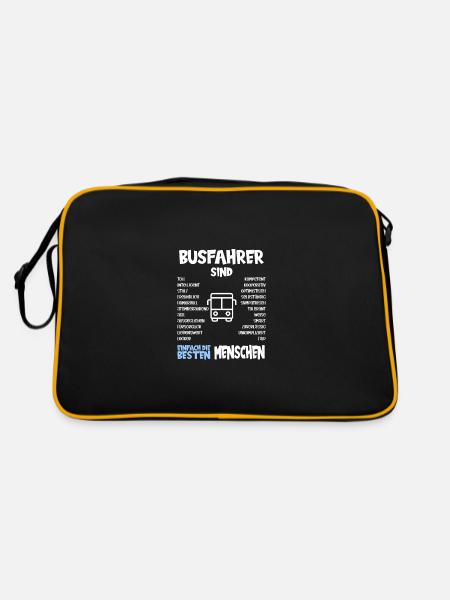Busfahrer sind die besten Menschen Geschenk - Retro Tasche - Schwarz/Gold - Hinten