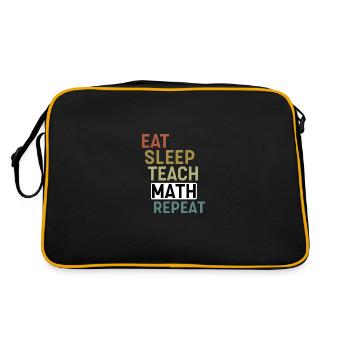 Eat Sleep Teach Math repeat Math Teacher - Retro Bag - black/gold - Back