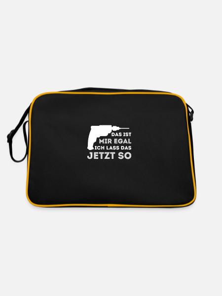 Ich lass das jetzt so für Handwerker Meister - Retro Tasche - Schwarz/Gold - Hinten