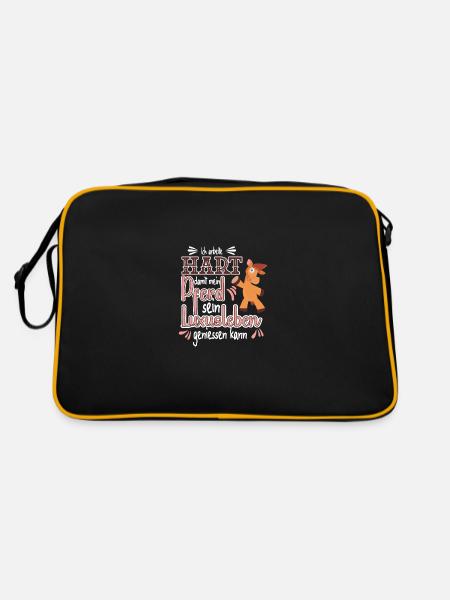 I work hard to make my horse for riders - Retro Bag - black/gold