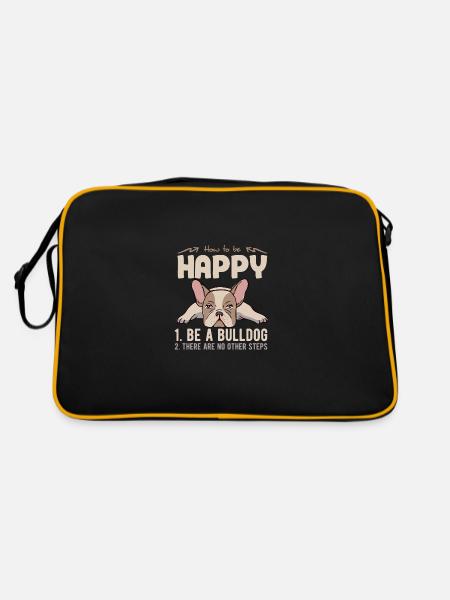 Happy Bulldog est un Bulldog - Sac Retro - noir/or