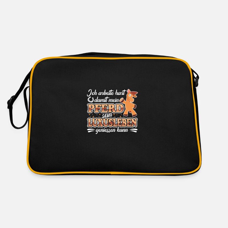 Ich arbeite hart damit mein Pferd für Reiter Retro Tasche