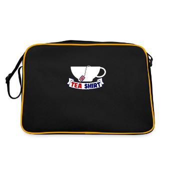 Tea shirt for tea drinkers - Retro Bag - black/gold - Back