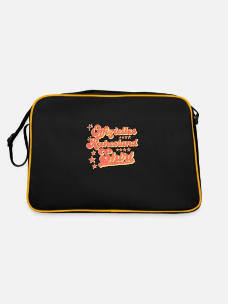 Offizielles Ruhestand Shirt für Rentner - Retro Tasche - Schwarz/Gold - Hinten