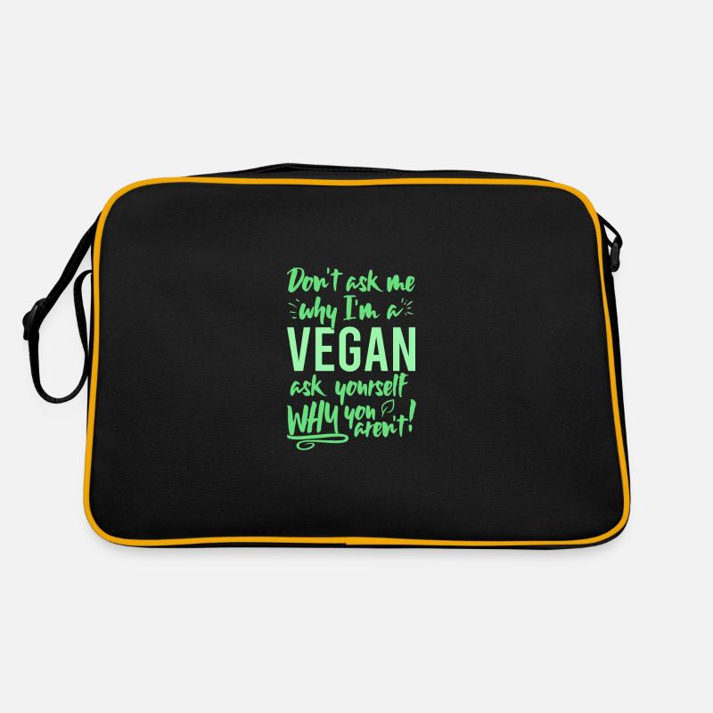 Dont ask me why Im vegan ask yourself why not Retro Tasche