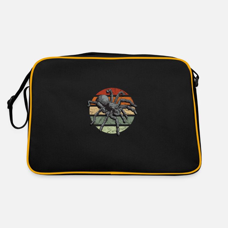Spinnen und Vogelspinnen Tarantel - Retro Tasche - Schwarz/Gold