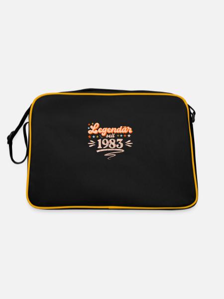 Legendär seit 1983 zum 40 Geburtstag - Retro Tasche - Schwarz/Gold - Hinten