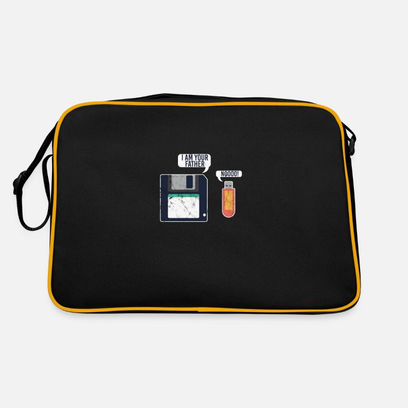 USB Stick und Diskette Programmierer - Retro Tasche - Schwarz/Gold