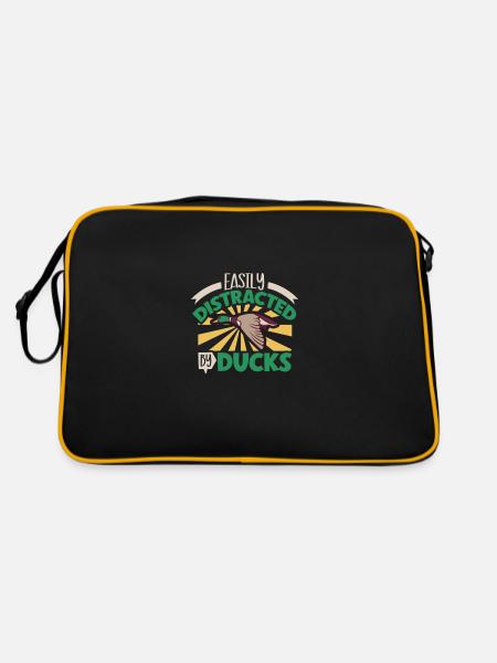 Duck Hunt Duck Hunter Bird Hunting Duck Hunting - Retro Bag - black/gold - Back
