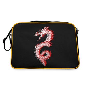 Japanese Dragon Japan Kanji anime Idée cadeau - Sac Retro - noir/or - Dos