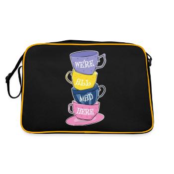 We're All Mad Here - Mad Tea Party - Tea Cups - Retro Bag - black/gold - Back
