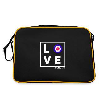 curling curling curling stone curling-love - Retro Bag - black/gold - Back