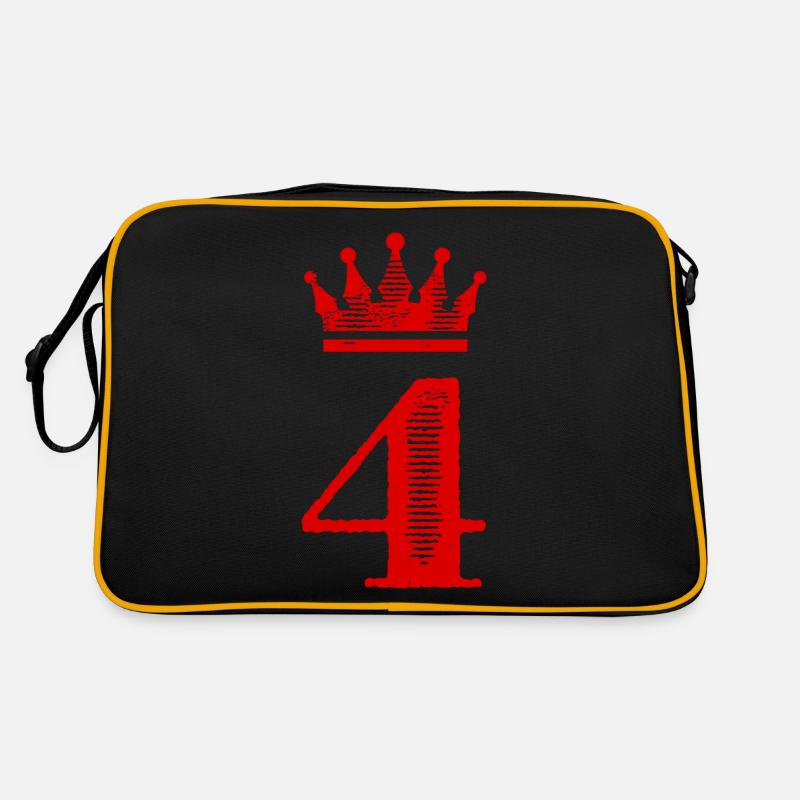 4 Zahl Krone Retro Tasche
