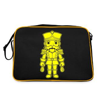 Nussknacker Weihnachten - Retro Tasche - Schwarz/Gold - Hinten