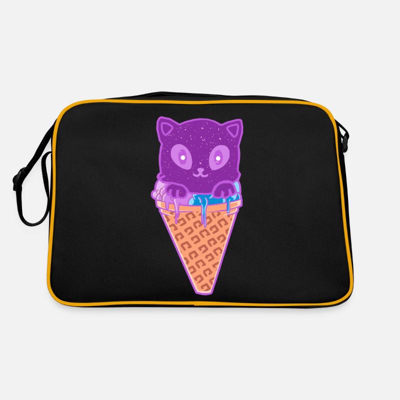Katze Eiskreme Eiscrem Retro Tasche