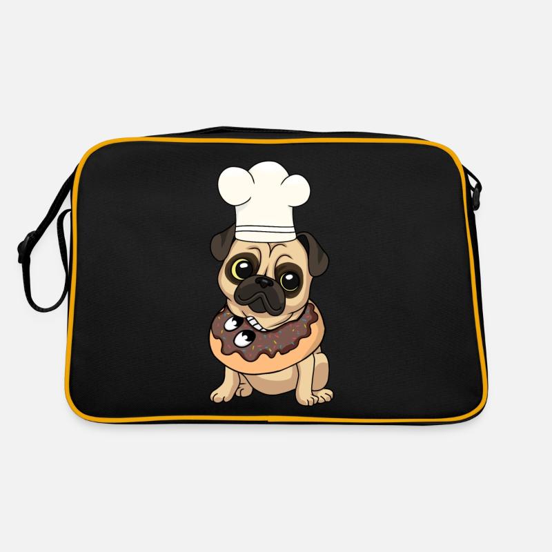 Mops Hund Hunde Kinder Kind Weihnachtsgeschenk Retro Tasche