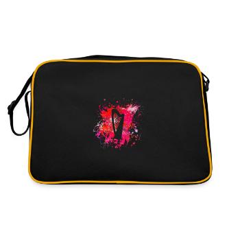Harfe - Retro Tasche - Schwarz/Gold - Hinten