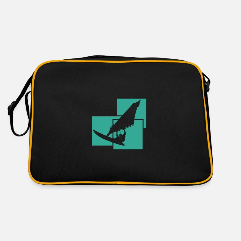 Windsurfen - Retro Tasche - Schwarz/Gold
