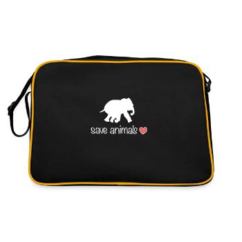 sauver les animaux animal cœur d’éléphant - Sac Retro - noir/or - Dos