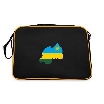 Manteau drapeau drapeau Rwanda carte - Sac Retro - noir/or - Dos