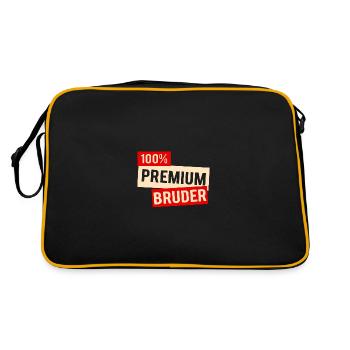 toller bruder. Geschenk als Geschwisterkind - Retro Tasche - Schwarz/Gold - Hinten