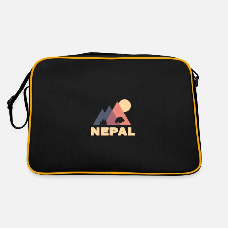 Nepal abstract mountains - Retro Bag - black/gold
