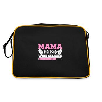werdende Mama Schwangerschaftsverkündung 2023 - Retro Bag - black/gold - Back