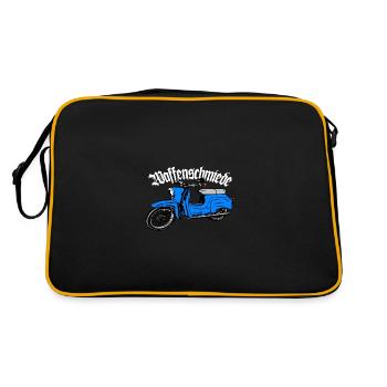 Simson Schwalbe Moped DDR Moped - Retro Tasche - Schwarz/Gold - Hinten