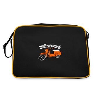 Simson Schwalbe Moped DDR Moped - Retro Tasche - Schwarz/Gold - Hinten
