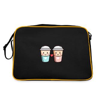 Coffee to go Couple Love Heart Coffee Valentine's Day - Retro Bag - black/gold - Back