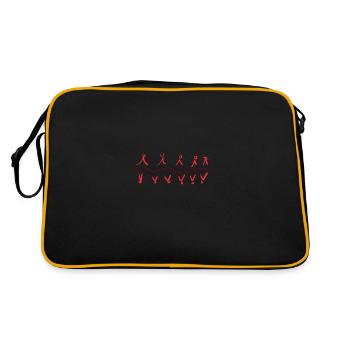 red line stroke waves symbols - Retro Bag - black/gold - Back