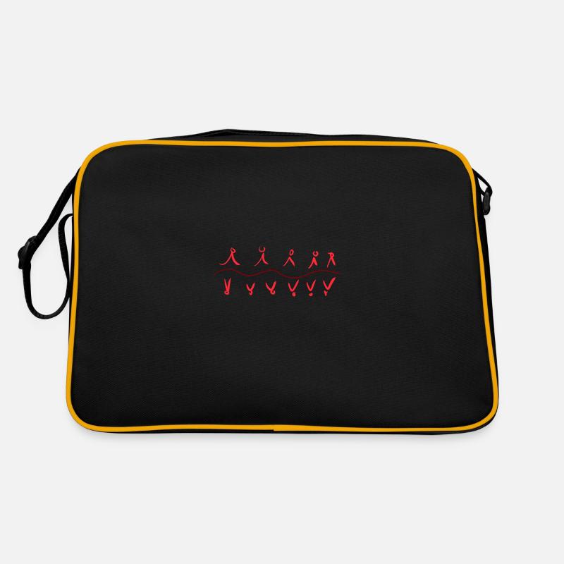 red line stroke waves symbols Retro Bag