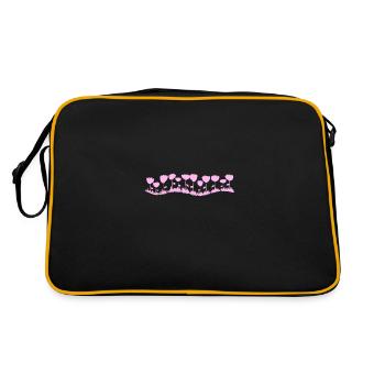 ligne de vague rose rose rose - Sac Retro - noir/or - Dos