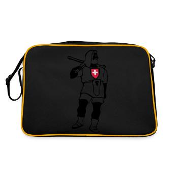 tellneu - Retro Tasche - Schwarz/Gold - Hinten