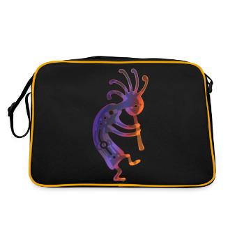 Natif joueur de flûte américain Kokopelli - Sac Retro - noir/or - Dos