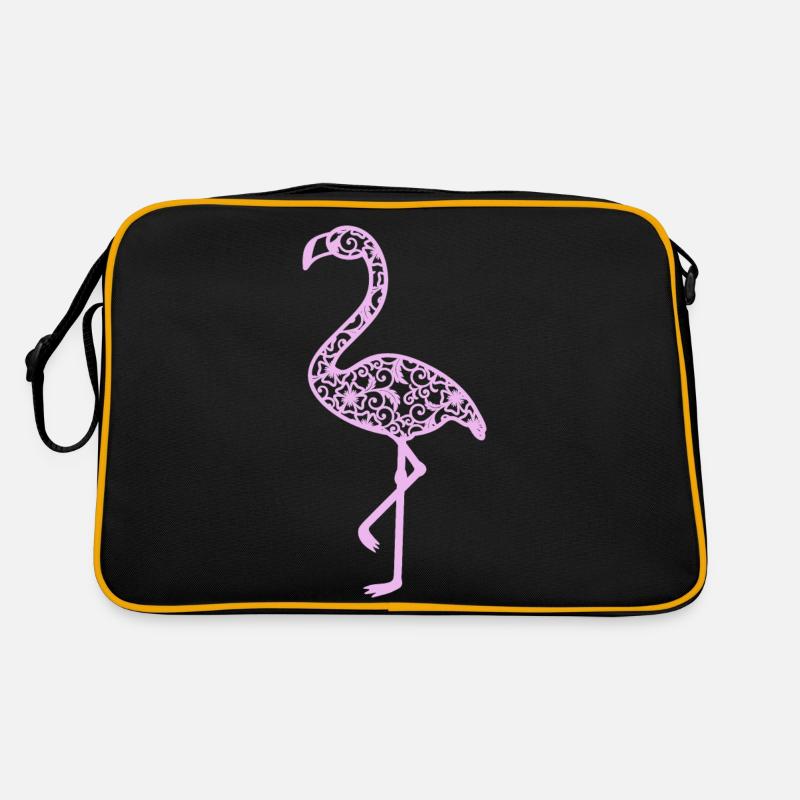 Mein Lieblingsflamingo - Retro Tasche - Schwarz/Gold